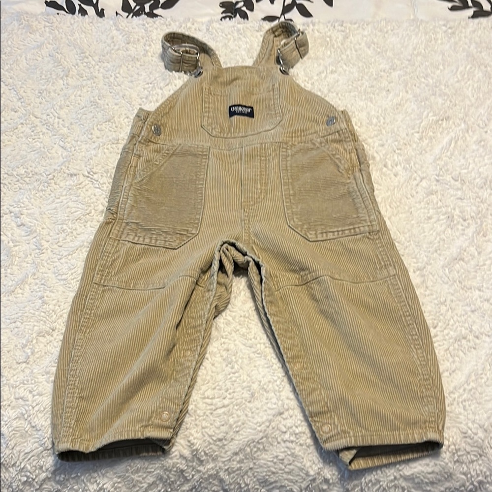 OshKosh B'gosh Tan Corduroy Overalls Timeless Design